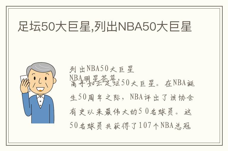 足坛50大巨星,列出NBA50大巨星文章配图