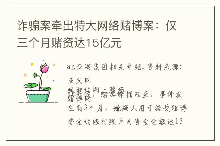 诈骗案牵出特大网络赌博案：仅三个月赌资达15亿元文章配图