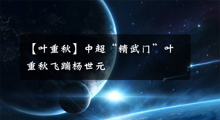 【叶重秋】中超“精武门”叶重秋飞踹杨世元文章配图