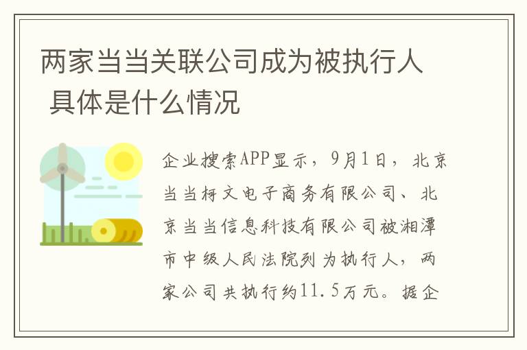 两家当当关联公司成为被执行人 具体是什么情况文章配图