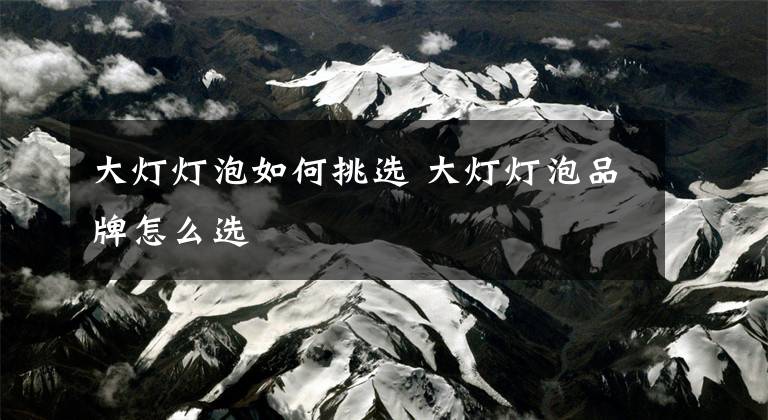 大灯灯泡如何挑选 大灯灯泡品牌怎么选文章配图