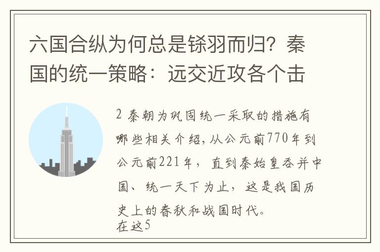 六国合纵为何总是铩羽而归？秦国的统一策略：远交近攻各个击破！