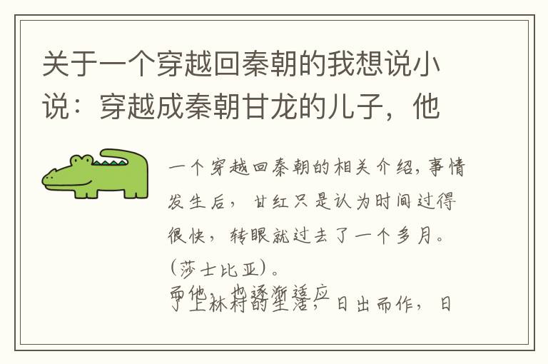 关于一个穿越回秦朝的我想说小说：穿越成秦朝甘龙的儿子，他被贬为村长，每天只想着回现代