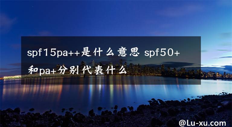 spf15pa++是什么意思 spf50+和pa+分别代表什么