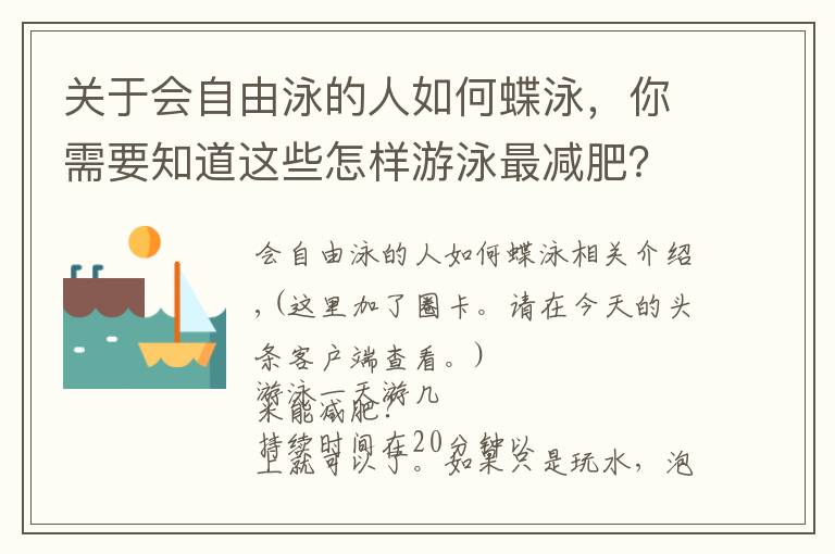 关于会自由泳的人如何蝶泳，你需要知道这些怎样游泳最减肥？