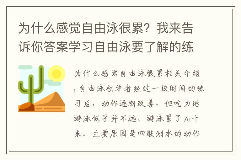 为什么感觉自由泳很累？我来告诉你答案学习自由泳要了解的练习体会之九