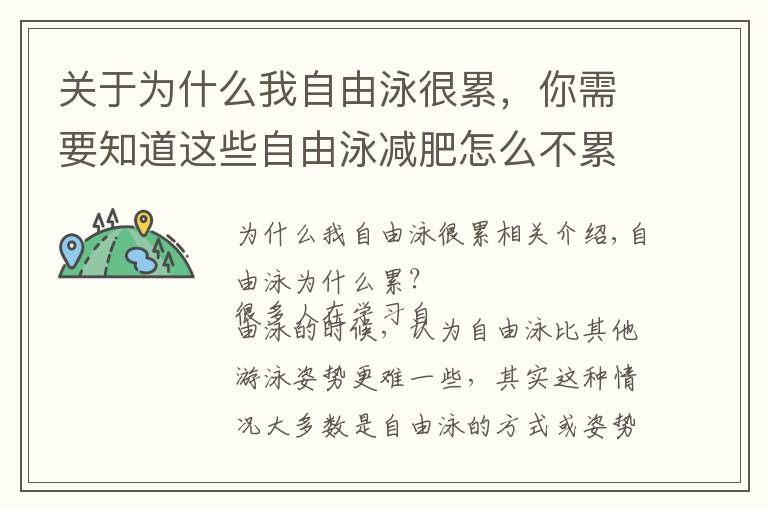 关于为什么我自由泳很累，你需要知道这些自由泳减肥怎么不累？掌握动作要领就好了