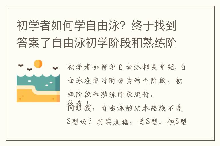 初学者如何学自由泳？终于找到答案了自由泳初学阶段和熟练阶段的划水路线