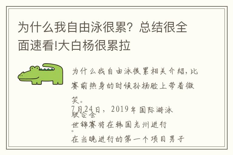 为什么我自由泳很累？总结很全面速看!大白杨很累拉