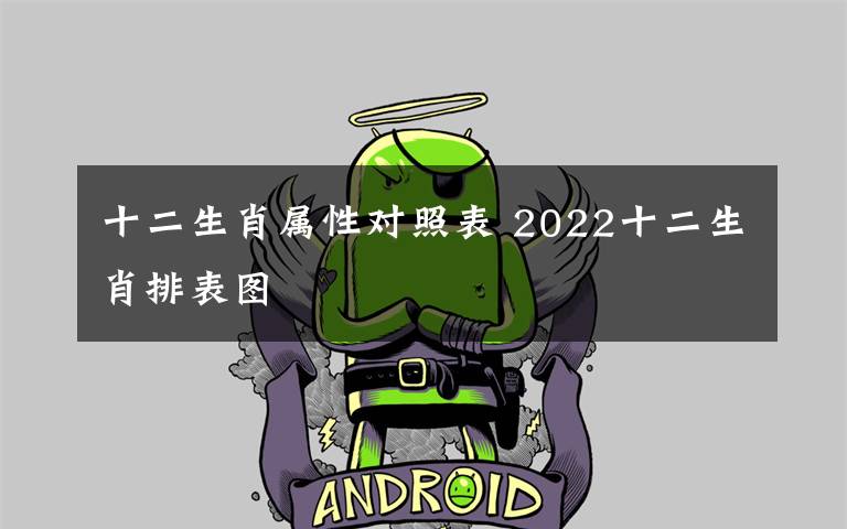 十二生肖属性对照表 2022十二生肖排表图