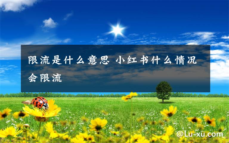 限流是什么意思 小红书什么情况会限流文章配图