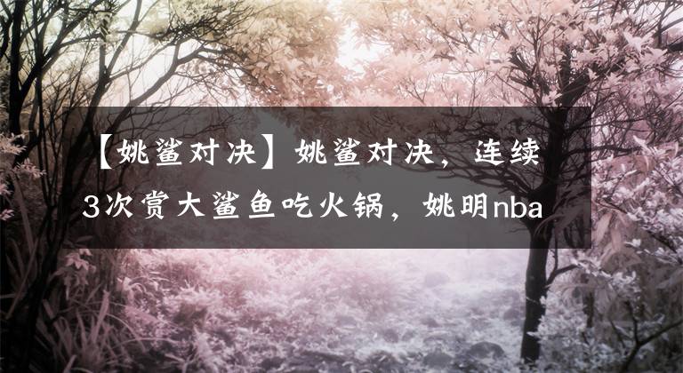 【姚鲨对决】姚鲨对决，连续3次赏大鲨鱼吃火锅，姚明nba场均数据并非浪得虚名文章配图