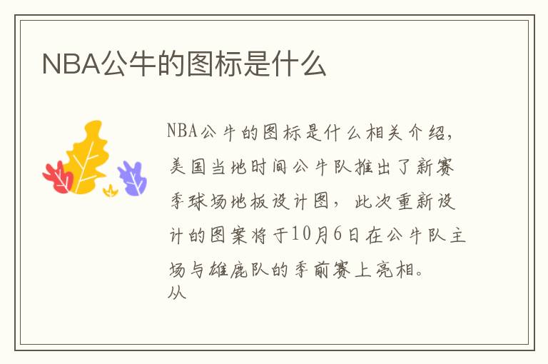 NBA公牛的图标是什么