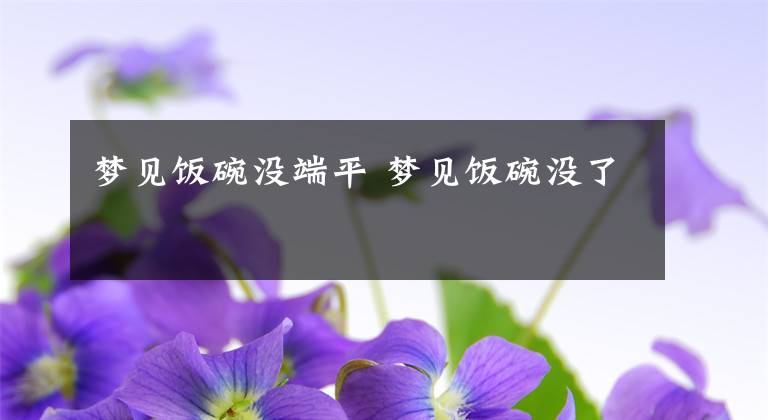 梦见饭碗没端平 梦见饭碗没了文章配图