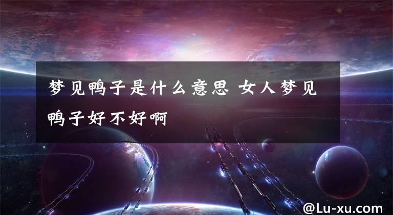 梦见鸭子是什么意思 女人梦见鸭子好不好啊文章配图