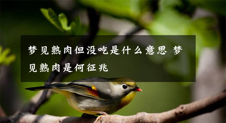 梦见熟肉但没吃是什么意思 梦见熟肉是何征兆文章配图