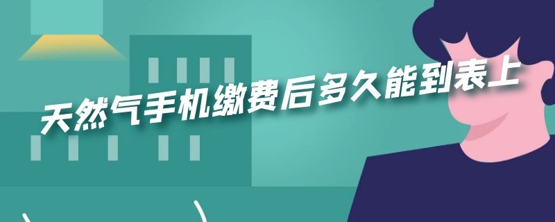 天然气手机缴费后多久能到表上 天然气手机缴费多久到表上