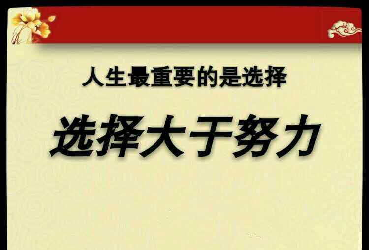 选择大于努力的下一句 人生最重要的是选择，选择大于努力！选择正确的奋斗方向，努力才有结果。如果方向错了，停止就是进步。