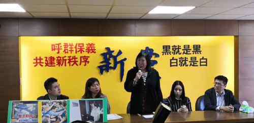 郑惠中 艺人郑惠中女士正在新党党部召开记者会