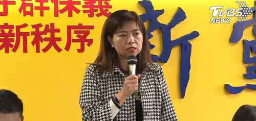 郑惠中 艺人郑惠中女士正在新党党部召开记者会