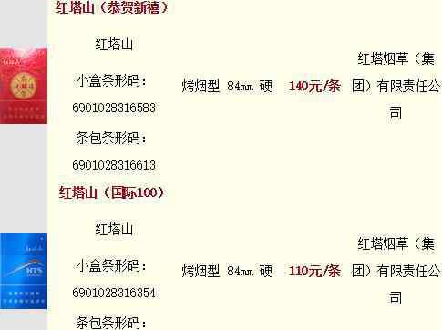 红塔山一盒多少钱 红塔山多少钱一包？2016年4月份红塔山香烟价格表