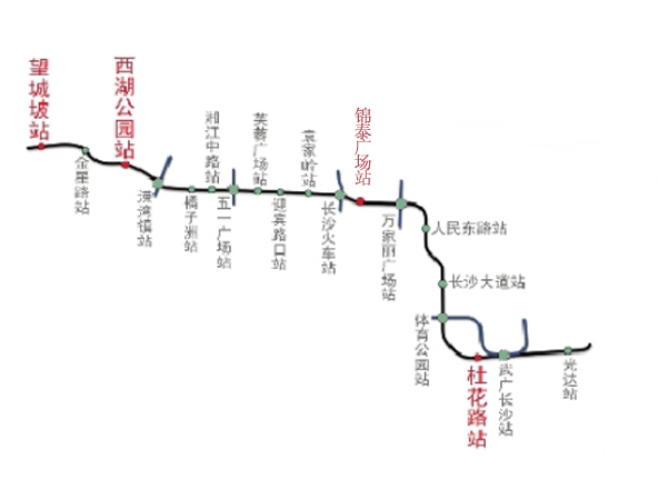 长沙地铁2号线线路图