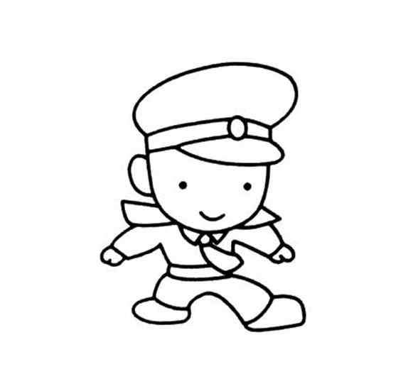 简笔画警察 儿童人物简笔画图片_人民警察