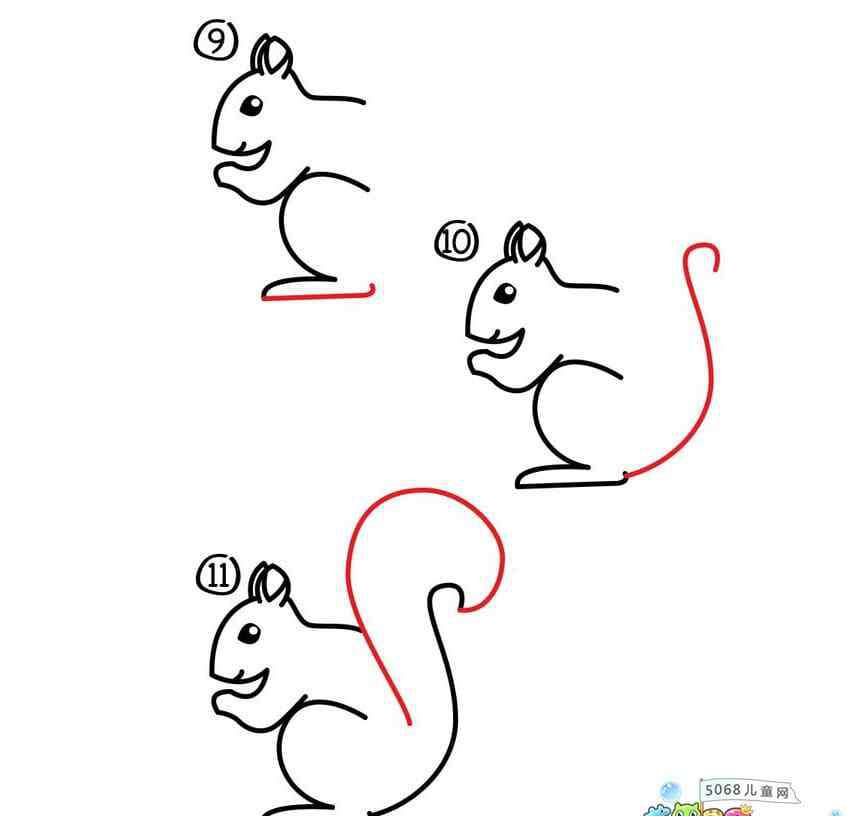 小松鼠怎么画 松鼠怎么画_可爱的松鼠简笔画画法步骤教程