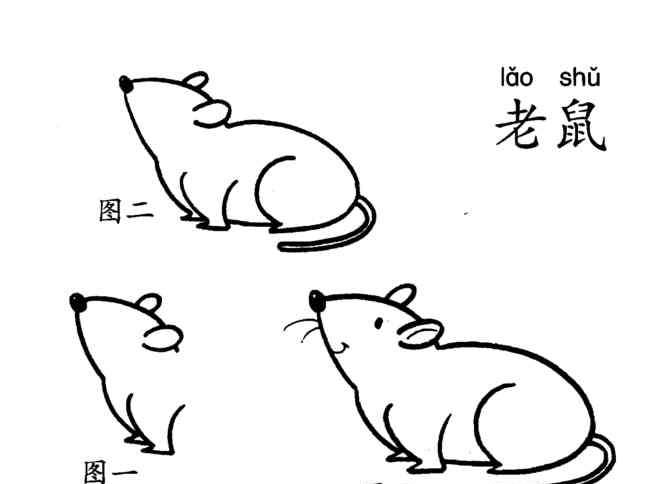 老鼠图片简笔画 老鼠简笔画图片_简单又可爱的老鼠儿童简笔画教程