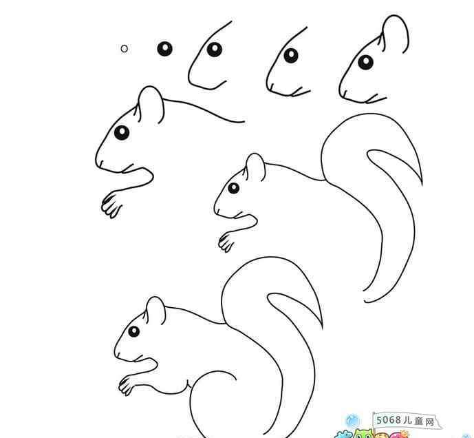 松鼠怎么画好看又简单 松鼠儿童画图片_松鼠儿童简笔画教程