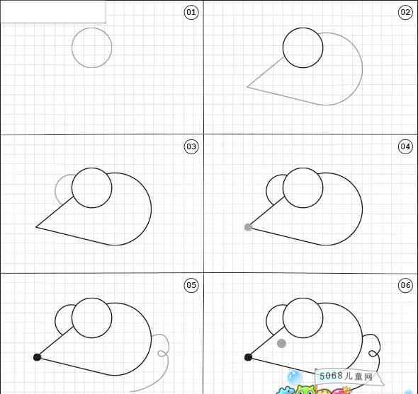 老鼠图片简笔画 老鼠简笔画图片_简单又可爱的老鼠儿童简笔画教程