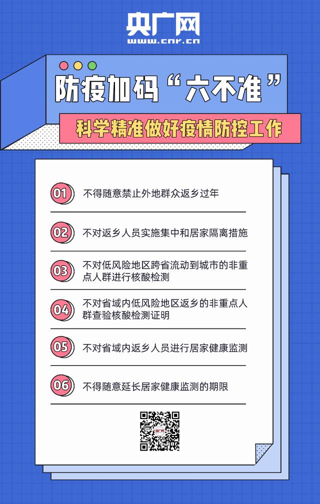 防疫加码“六不准” 不给春节团聚设置超出防控需要的障碍 具体是啥情况?