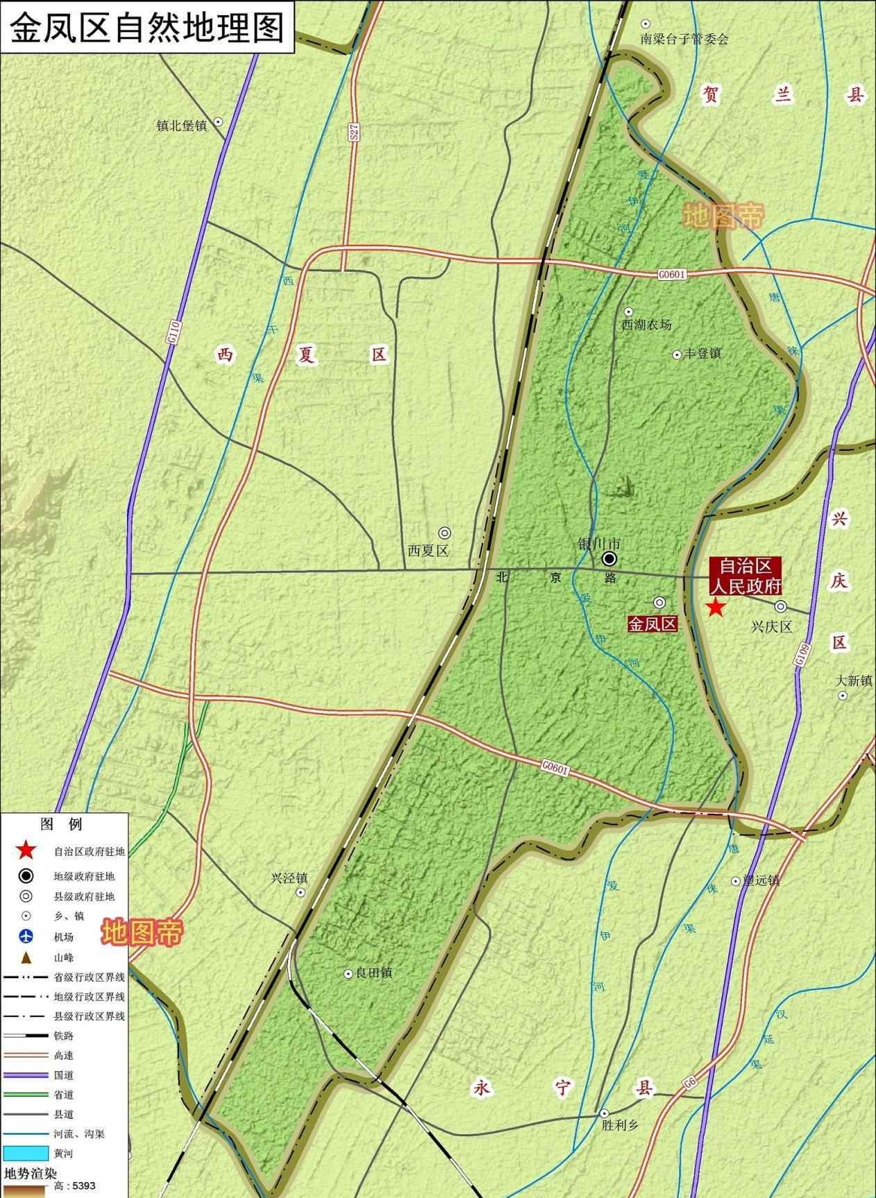 银川市地图 7张地形图，快速了解宁夏首府银川市