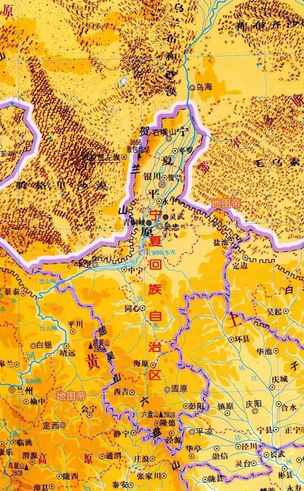 银川市地图 7张地形图，快速了解宁夏首府银川市