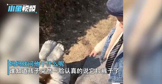 幼崽脑洞！山东萌娃把雕塑上积水误当“拉裤兜” 一脸认真告诉妈妈