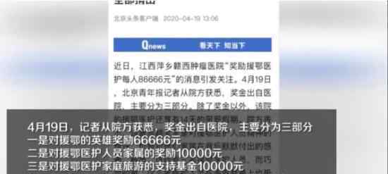 医院奖励援鄂医护每人86666元 不能亏待英雄