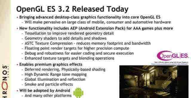 安卓m 安卓M的新特性？OpenGL ES 3.2正式发布