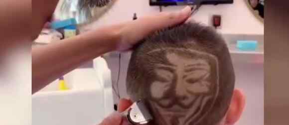 理发师在顾客头上剃出山水画 到底是怎么做到