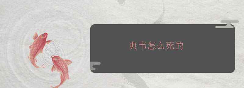 典韦怎么死的