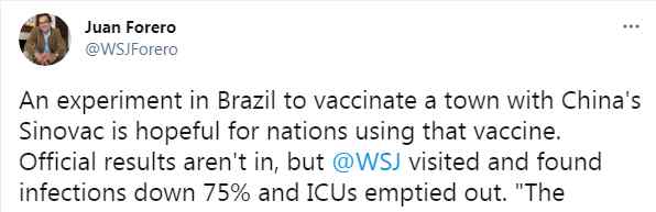 巴西小城用中国疫苗做了项实验 过程真相详细揭秘！