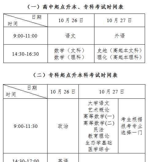 北京市成人高考 北京市2019年成人高考考试时间表