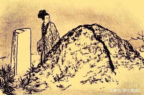 诗文书画汇 民间故事：农夫上山砍柴，一女子在坟前哭，他拿起铁锹铲平了坟头