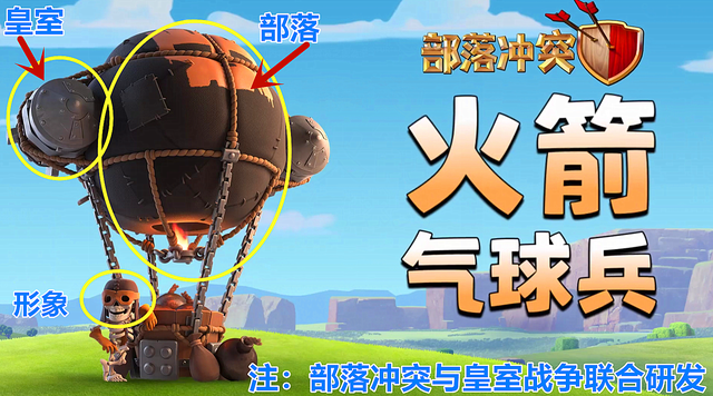 小白上王者_部落冲突与皇室战争联合打造火箭气球兵即将登陆村庄