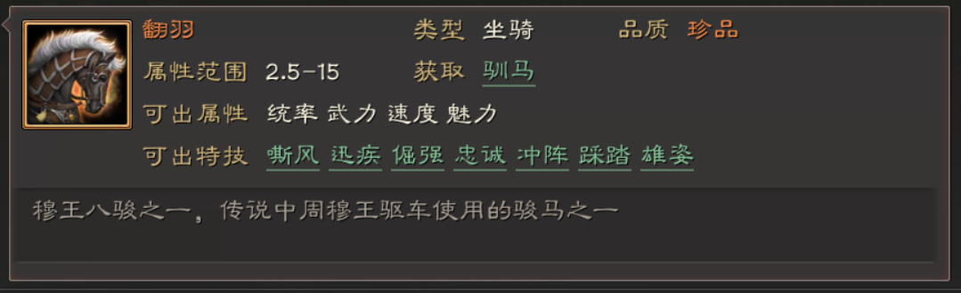 《三国志战略版》马匹驯马官推荐